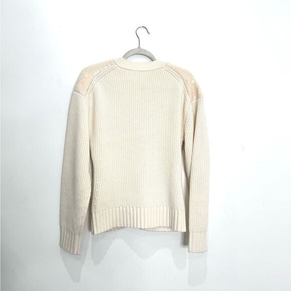 A.L.C Ellen Sequin Merino Wool Cardigan in ivory - Picture 5 of 9